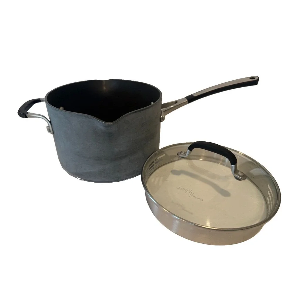 Simply Calphalon 4 Quart 3.7L Hard Anodized Nonstick Sauce Pan Pot 8704 With Lid